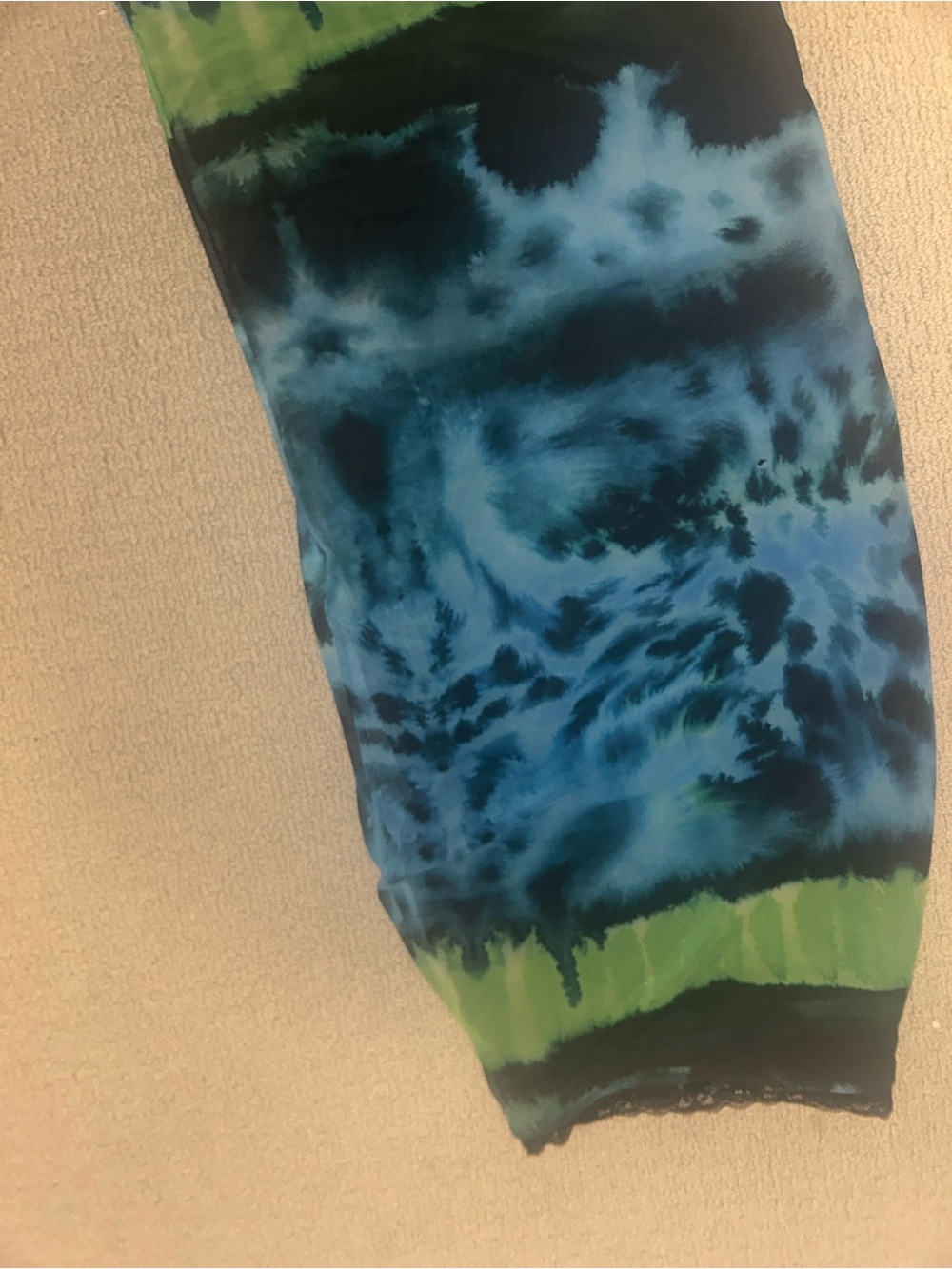 Tie-Dye Blue & Green Women's Skirt TOPSHOP Mesh lace trim